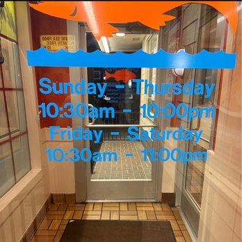 Captain D's - the time stamp showed the time  we arrived and the door has the hours of operation. - Seafood Near Me - Fort Worth, Texas
