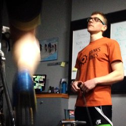 Kinesic Sport Lab - Coach JZ proudly wearing his Banks Bikes (Wolfville, NS) apparel. Kinesic Sport Lab supports local bike shops.