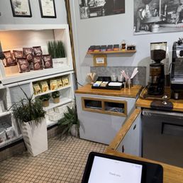 Coffee bar and order station Coffee bar and order station