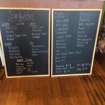 Salato Deli - a menu on a chalkboard - Delis Near Me - Springfield, Ohio