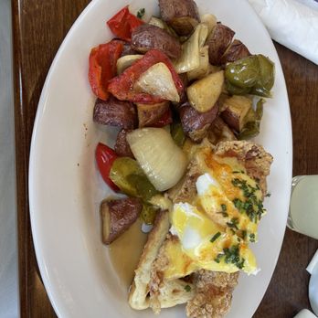 Green Eggs Cafe - Chicken and Waffles with home fries - Breakfast & Brunch Near Me - Ocean City, New Jersey