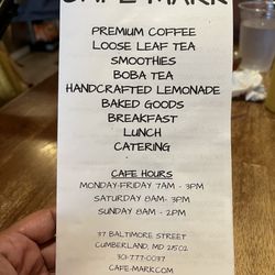 Cafe Mark - Newest Menu July 2023