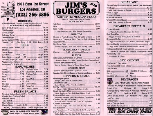 Menu photo 6 Jim's Burgers Los Angeles, CA