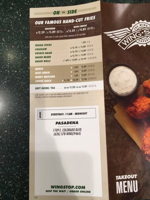 Menu photo 2 Wingstop Pasadena, CA Menu photo 2 Wingstop Pasadena, CA