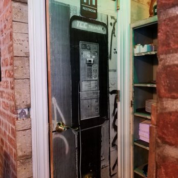 The Parlor - A bathroom, disguised as a phone booth - Pizza Near Me - Dobbs Ferry, New York The Parlor - A bathroom, disguised as a phone booth - Pizza Near Me - Dobbs Ferry, New York