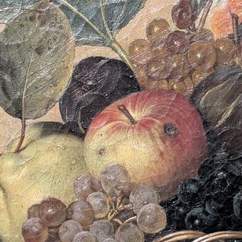 Pinacoteca Ambrosiana - close up of Caravaggio's Basket of Fruit. Amazing painting on a plain background. - Landmarks & Historical Buildings Near Me - Milan, Michigan