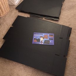 Arrived unassembled with instructions. Was pretty simple to set up