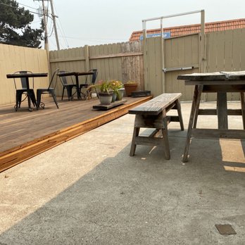 Deltina Coffee Roasters - Sitting out and enjoying our coffees on this Smokey day - Coffee & Tea Near Me - Oceano, California