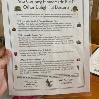 Pine Country Restaurant - Menu of famous desserts - Breakfast & Brunch Near Me - Williams, Arizona