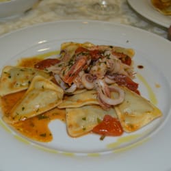 Trattoria Blue Marlin - Pansotti alla genovese with frutti di mare