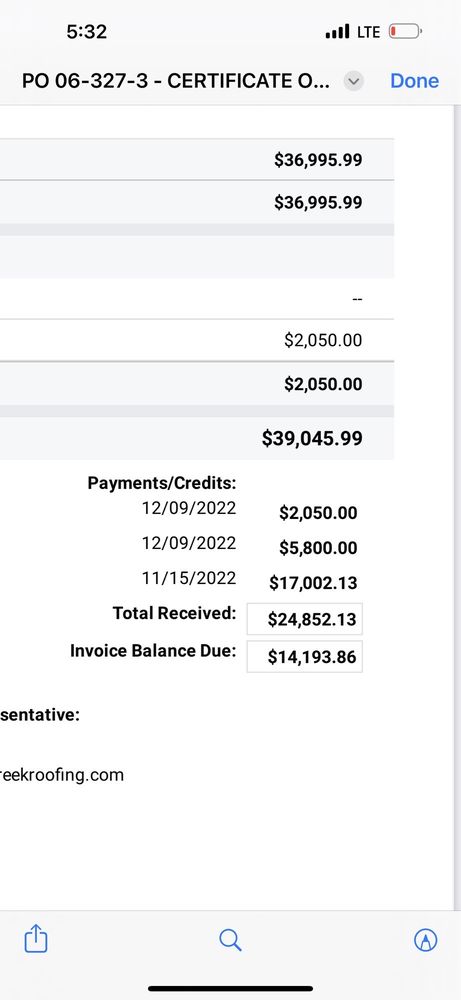 Slide of Birdcreek Roofing