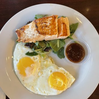 Plowman's Kitchen - Salmon Filet with a side of sunny up - American Near Me - Taylor, Texas Plowman's Kitchen - Salmon Filet with a side of sunny up - American Near Me - Taylor, Texas