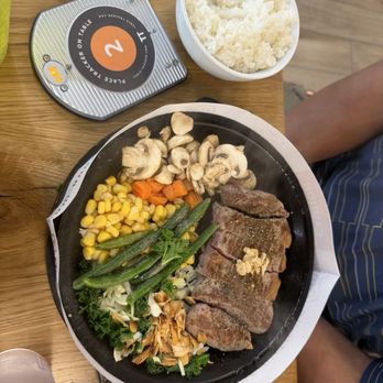 Pepper Lunch - Premium Rib eye with side of mushrooms - Teppanyaki Near Me - Honolulu, Hawaii Pepper Lunch - Premium Rib eye with side of mushrooms - Teppanyaki Near Me - Honolulu, Hawaii