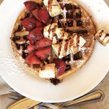 The Paramount - The Strawberry Banana and  Nutella waffle and Veggie Omelet at the Paramount this morning. - Breakfast & Brunch Near Me - Boston, Massachusetts