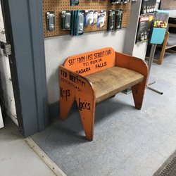 Cataract Safe & Lock - Found this SUPER cool!!! This is a seat off the Last street car to run in the city!!