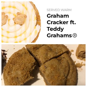 Crumbl - Broken Arrow - Top: what the cookie was supposed to look like. Bottom: what I received. Still tasty, just naked. Ignore the bite. - Bakeries Near Me - Broken Arrow, Oklahoma