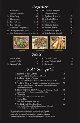 Menu photo 6 Sushi Yokohama Dallas, TX
