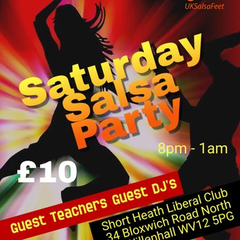 Uksalsafeet Wolverhampton Salsa Classes - Saturday Salsa Party - Dance Clubs Near Me - Penn, XWM