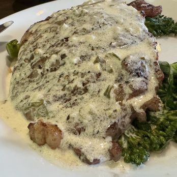 Mezcal - Rib Eye Steak Lemon Pepper Butter Sauce, broccolini and squash - Mexican Near Me - San Jose, California Mezcal - Rib Eye Steak Lemon Pepper Butter Sauce, broccolini and squash - Mexican Near Me - San Jose, California