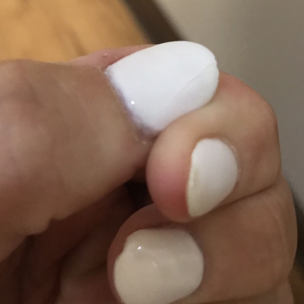 Forever Nails - Thumb top coat is off and it also cracked done the middle. Barely 48 hours. - Nail Salons Near Me - Honolulu, Hawaii