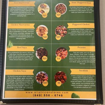All African Cuisines - Menu - African Near Me - Santa Ana, California All African Cuisines - Menu - African Near Me - Santa Ana, California