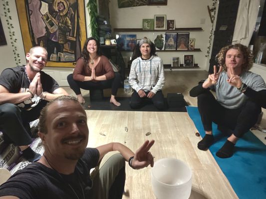 Sound Baths & Deep Rest Journeys - Stop trying to relax and start receiving. Our immersive Sound Baths utilize therapeutic vibrations from crystal singing bowls and other instruments to effortlessly downshift your brainwaves and release physical tension. When paired with Yoga Nidra, this is a powerful, passive healing experience that achieves a level of deep rest often compared to hours of sleep, promoting genuine cellular renewal.