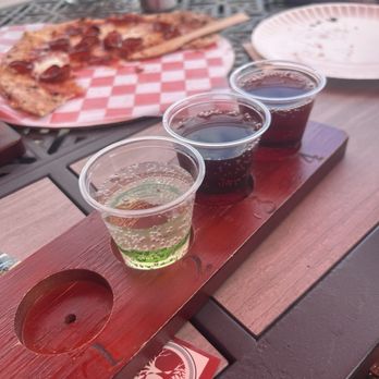 Applewood Winery - Sangria flight and pepperoni pizza - Wineries Near Me - Warwick, New York