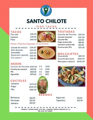 Menu photo 2 Santo Chilote Todos Santos, BCS Menu photo 2 Santo Chilote Todos Santos, BCS