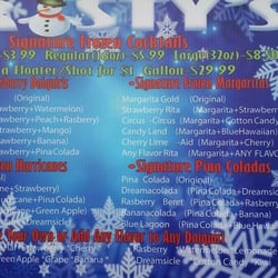 Frosty's Frozen Drinks - Menu ~ choices, choices, choices!