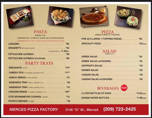 Menu photo 5 Pizza Factory Merced, CA