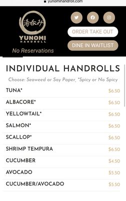 Menu photo 7 Yunomi Handroll Los Angeles, CA Menu photo 7 Yunomi Handroll Los Angeles, CA