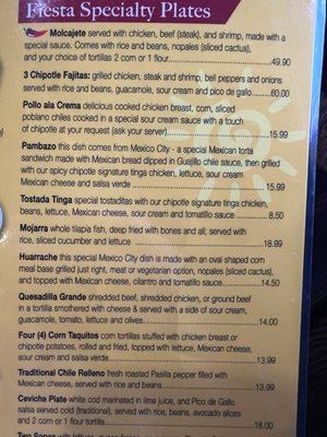 Menu photo 7 Fiesta Cafe & Cantina Eureka, CA