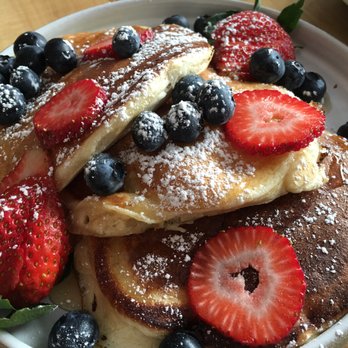 Short Grain - Lemon Ricotta Hotcakes. Tasty with honey, berries and mint, but hotcakes didn't have much lemon flavor. - Coffee & Tea Near Me - Jersey City, New Jersey Short Grain - Lemon Ricotta Hotcakes. Tasty with honey, berries and mint, but hotcakes didn't have much lemon flavor. - Coffee & Tea Near Me - Jersey City, New Jersey