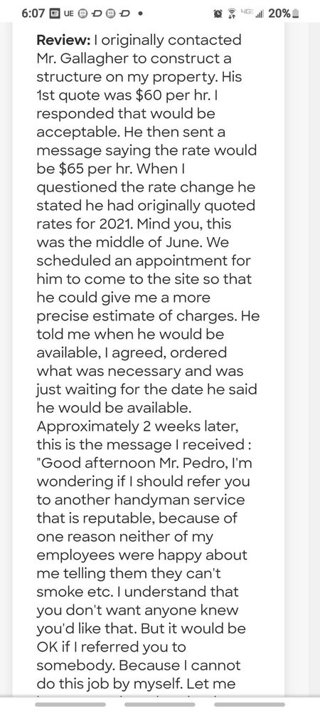 Slide of Gallaghers Handyman Plus +