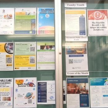 Sacramento Public Library - Franklin - Community bulletin board. - Libraries Near Me - Elk Grove, California
