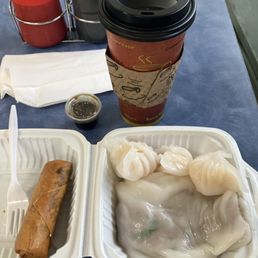 Beef rice roll and Egg Roll and Shrimp Dumpling Beef rice roll and Egg Roll and Shrimp Dumpling