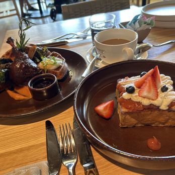 Paseo - The duck waffle (left) and the truffle French toast (right). - Mexican Near Me - Anaheim, California