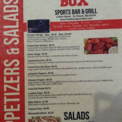 Field Box Sports Bar & Grill - Menu