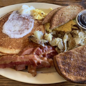 Village Kitchen - Farmer's Breakfast with pancakes - amazing. - Breakfast & Brunch Near Me - Moultonborough, New Hampshire