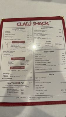 Menu photo 2 Claw Shack San Jose, CA