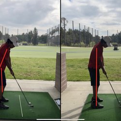 Fourth Round Golf - Joaquin doing drills with a chair behind his hip to feel less tall through impact.