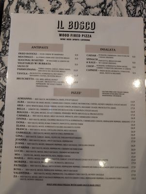 Menu photo 4 IL Bosco Pizza Scottsdale, AZ