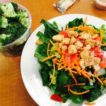 Baker's Nook Cafe - Salad with no cheese per my request and a large broccoli salad - Bakeries Near Me - Elkhart, Indiana