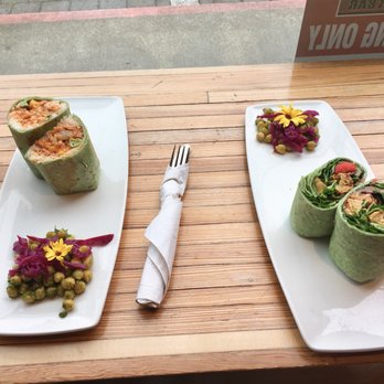 Bravocados - The Korrito (left) and Greek wrap (right) - Vegan Near Me - Tofino, British Columbia