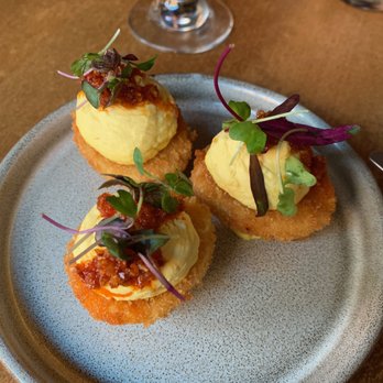 Tuome - Egg (deviled, crispy, chili - $9) - New American Near Me - New York, New York Tuome - Egg (deviled, crispy, chili - $9) - New American Near Me - New York, New York