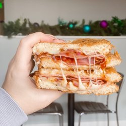 The Deli At Sixth & Main - Gourmet Grilled Cheese with ham and bbq sauce