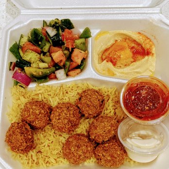 Lazeez Mediterranean Cafe - Veggie plate with Falafel - Middle Eastern Near Me - Austin, Texas Lazeez Mediterranean Cafe - Veggie plate with Falafel - Middle Eastern Near Me - Austin, Texas