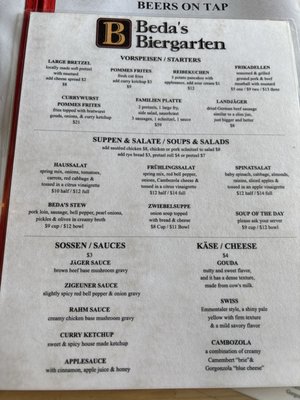Menu photo 1 Beda's Biergarten San Luis Obispo, CA Menu photo 1 Beda's Biergarten San Luis Obispo, CA