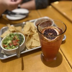 BJ's Restaurant & Brewhouse - Chips & Housemade Guacamole Salsa -good with blood orange cocktail
