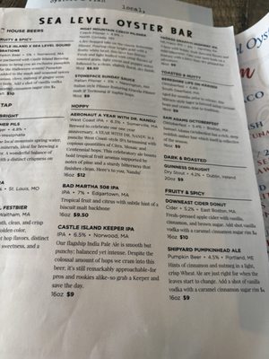 Menu photo 2 Sea Level Oyster Bar Salem, MA Menu photo 2 Sea Level Oyster Bar Salem, MA
